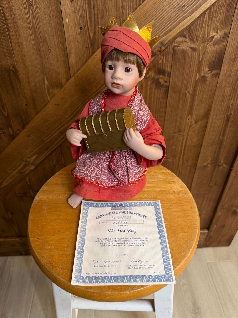 Ashton-Drake “The First King” Porcelain Doll Nativity COA Box Julie Good-Kruger